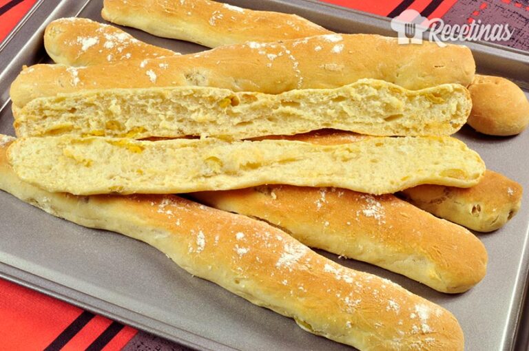 Recta de flautas de pan con aceitunas
