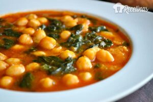 Receta de garbanzos con espinacas
