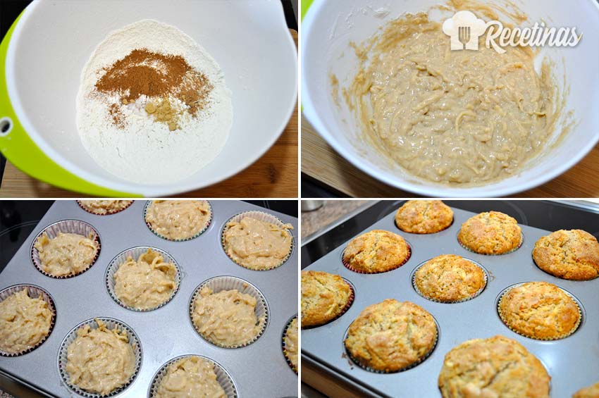 Preparación de los muffins de manzana