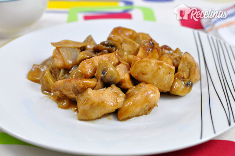 Receta de pollo con champiñones con salsa de ostras