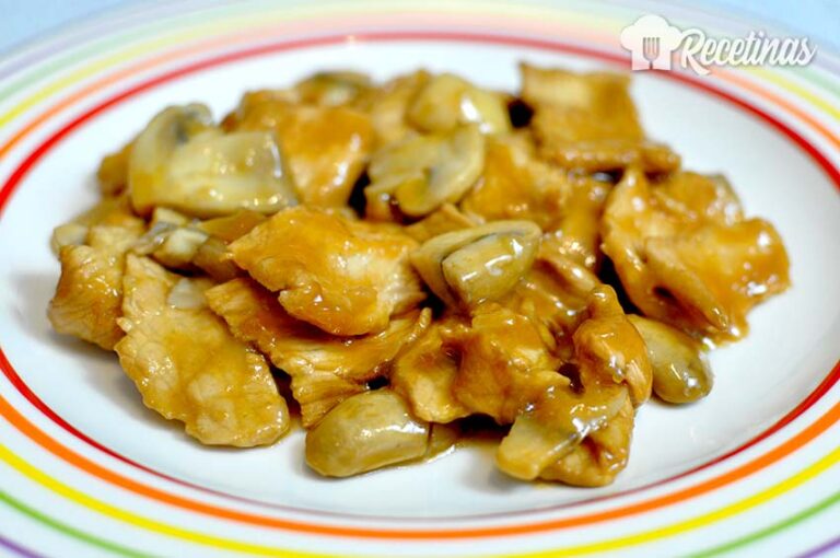 Receta de carne de cerdo con champiñones