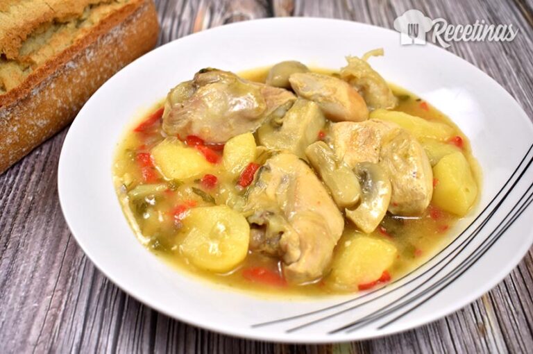 Receta de pollo guisado con patatas