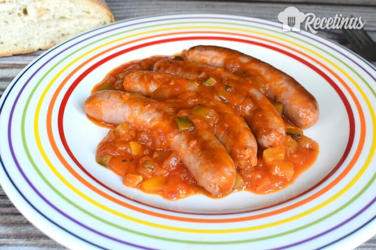 Receta de salchichas con pisto
