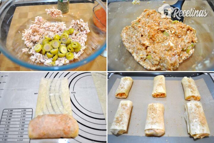 Rollitos de atún con pasta filo - Recetinas