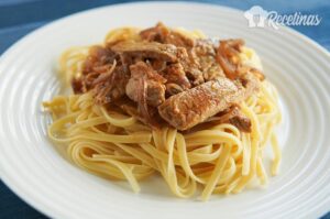 Receta de tallarines con carne de cerdo
