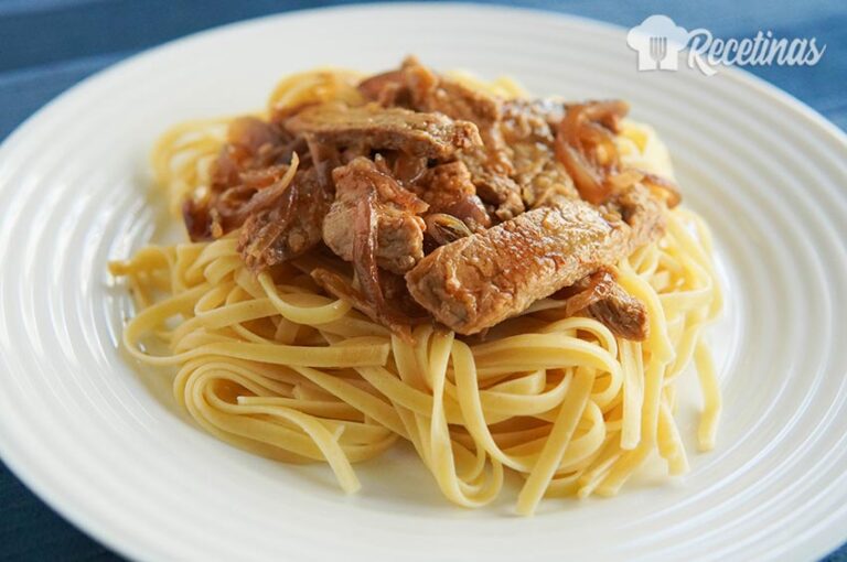 Receta de tallarines con carne de cerdo