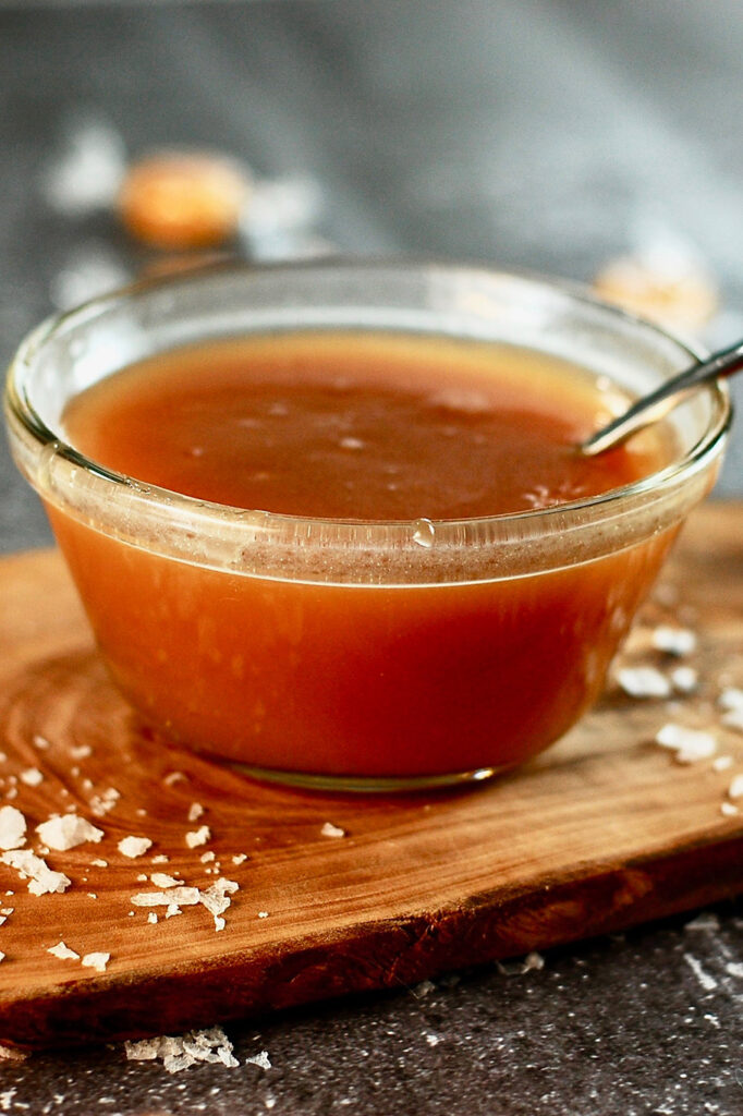 Presentación de salsa de caramelo