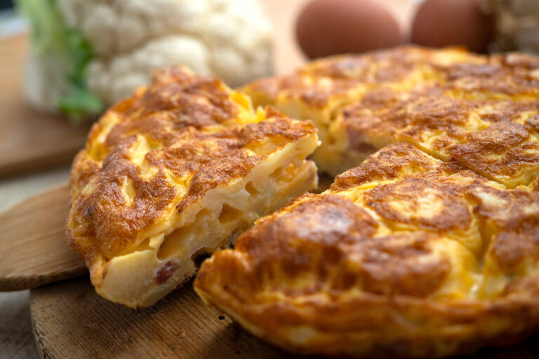 Receta de Tortilla de patata con coliflor
