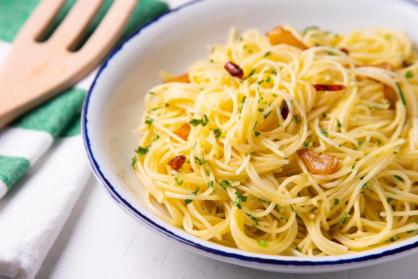 Receta de espaguetis aglio e olio