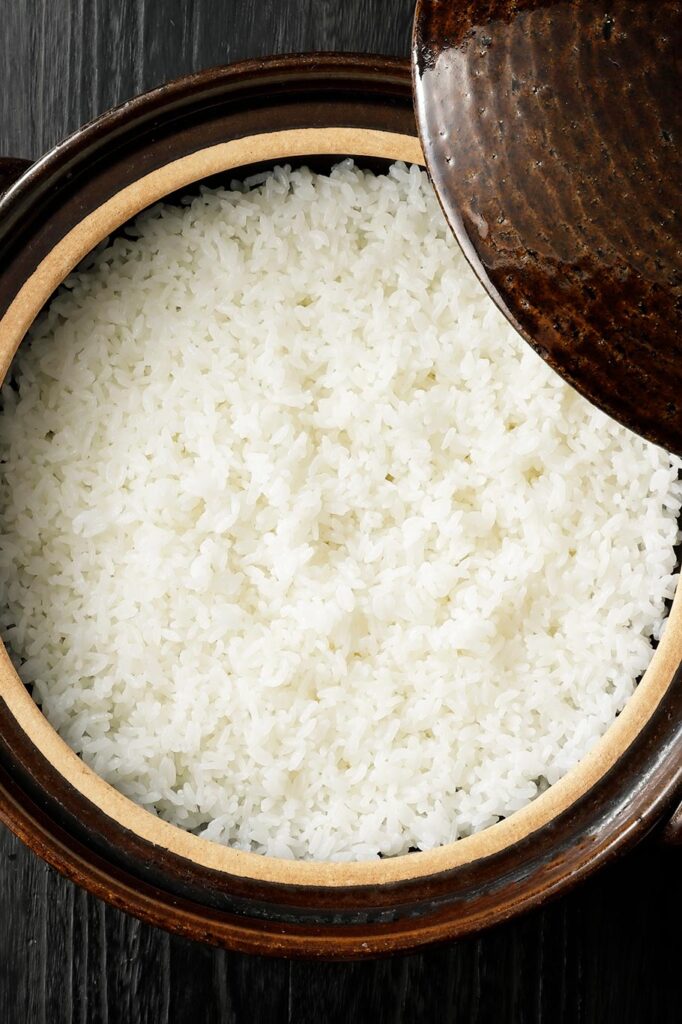 Vista del arroz shari