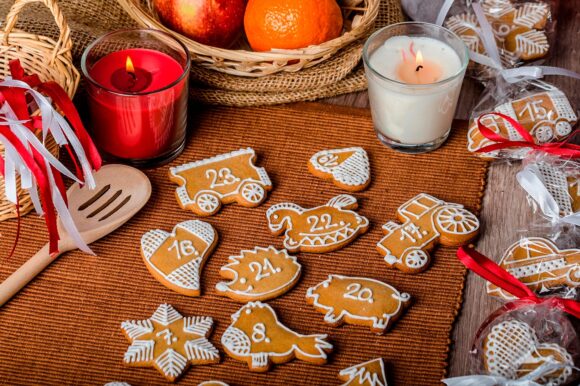 Galletas navideñas de mandarina para el calendario de Adviento
