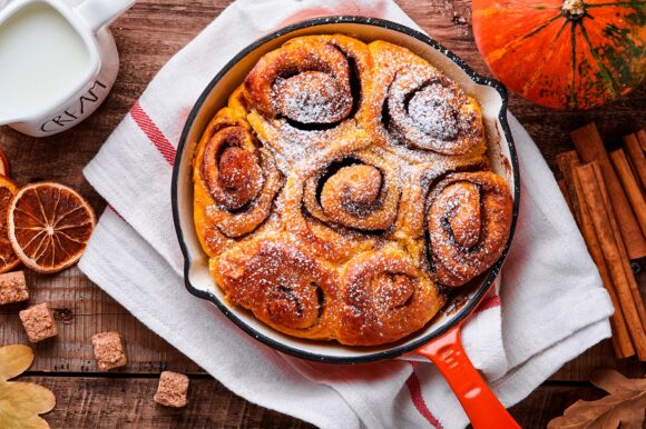 Rollos de canela con calabaza