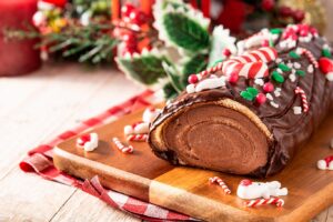 Receta de Tronco navideño de chocolate