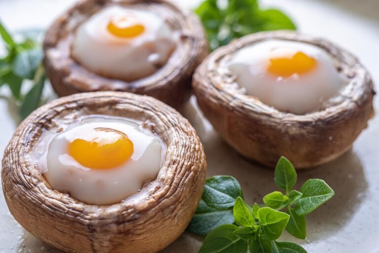 Receta de Champiñones con huevos de codorniz
