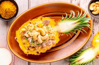 Receta de Arroz frito con piña