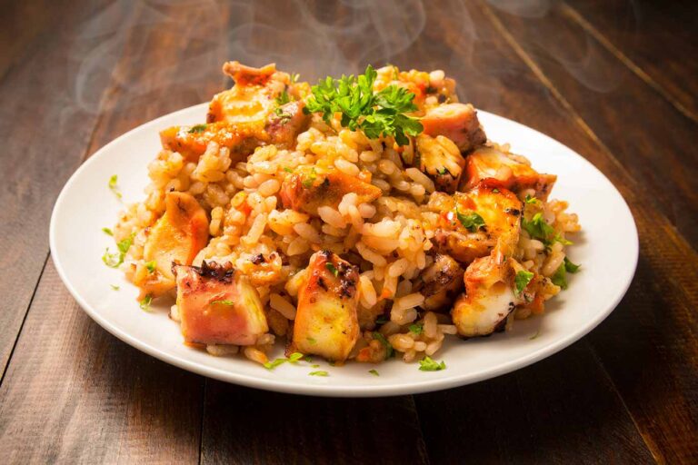 Receta fácil de arroz con pulpo