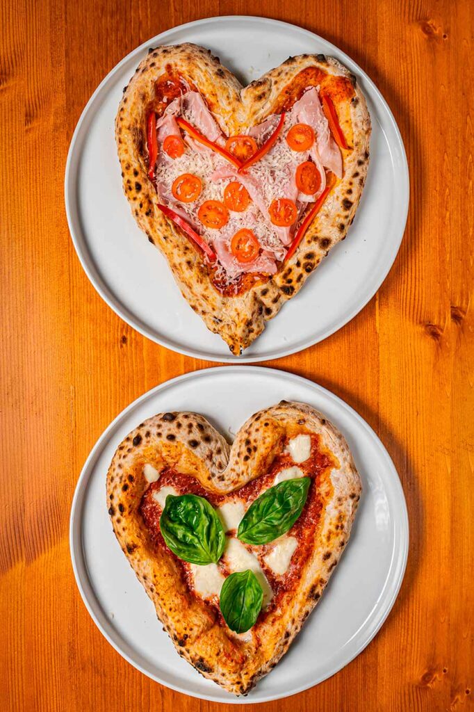 Receta de pizza con forma de corazón