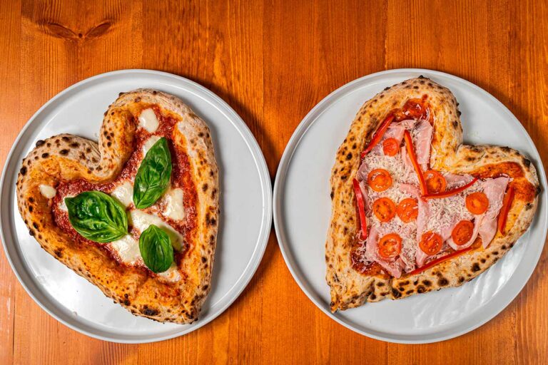 Receta de pizza con forma de corazón