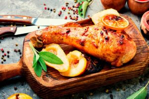 Receta de muslos de pavo con peras