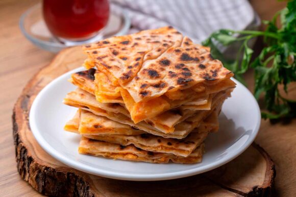 Gözleme relleno de patata