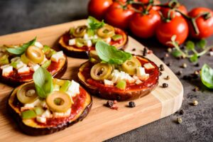 Receta de mini pizzas de berenjena