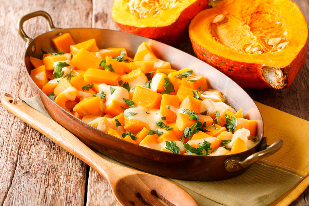 Calabaza con queso mozzarella