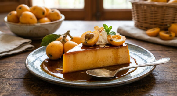 Flan de nísperos